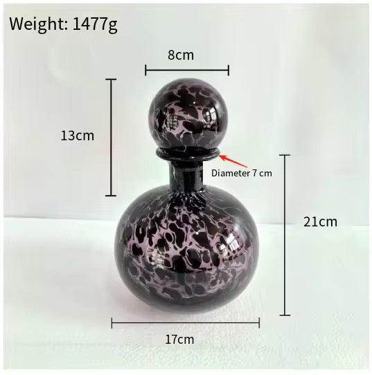Glass Marble shape-Patterned Decorative Glass Bottle Set