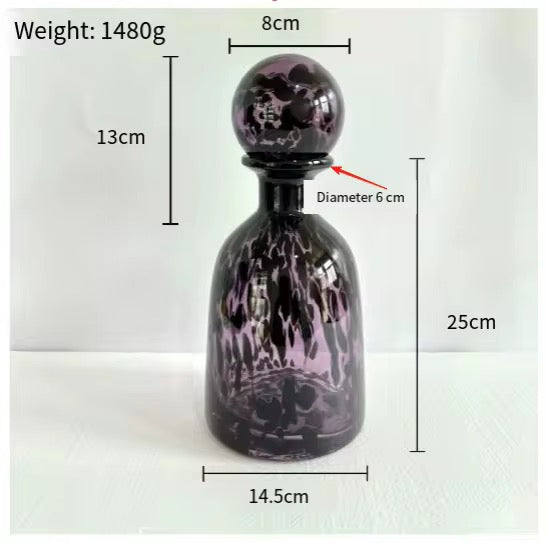 Glass Marble shape-Patterned Decorative Glass Bottle Set