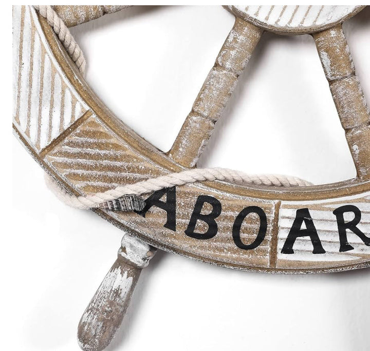 Nautical Welcome Wheel Decor