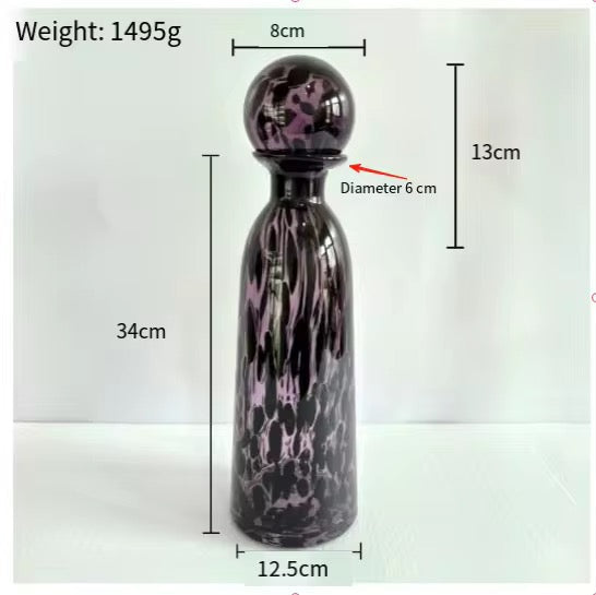 Glass Marble shape-Patterned Decorative Glass Bottle Set