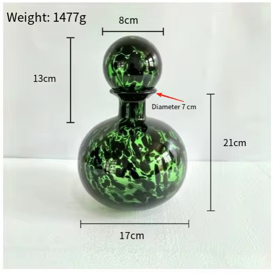 Glass Marble shape-Patterned Decorative Glass Bottle Set