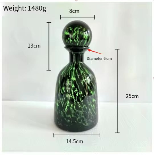 Glass Marble shape-Patterned Decorative Glass Bottle Set