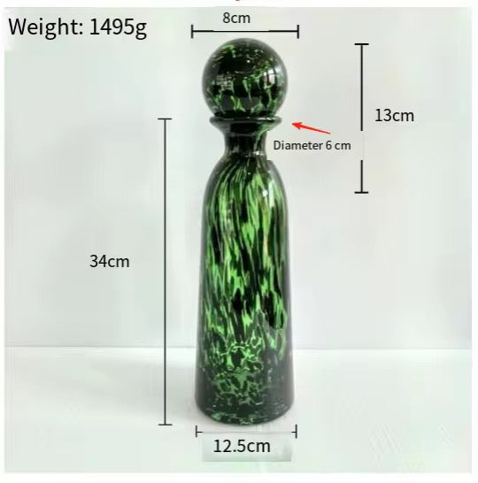Glass Marble shape-Patterned Decorative Glass Bottle Set