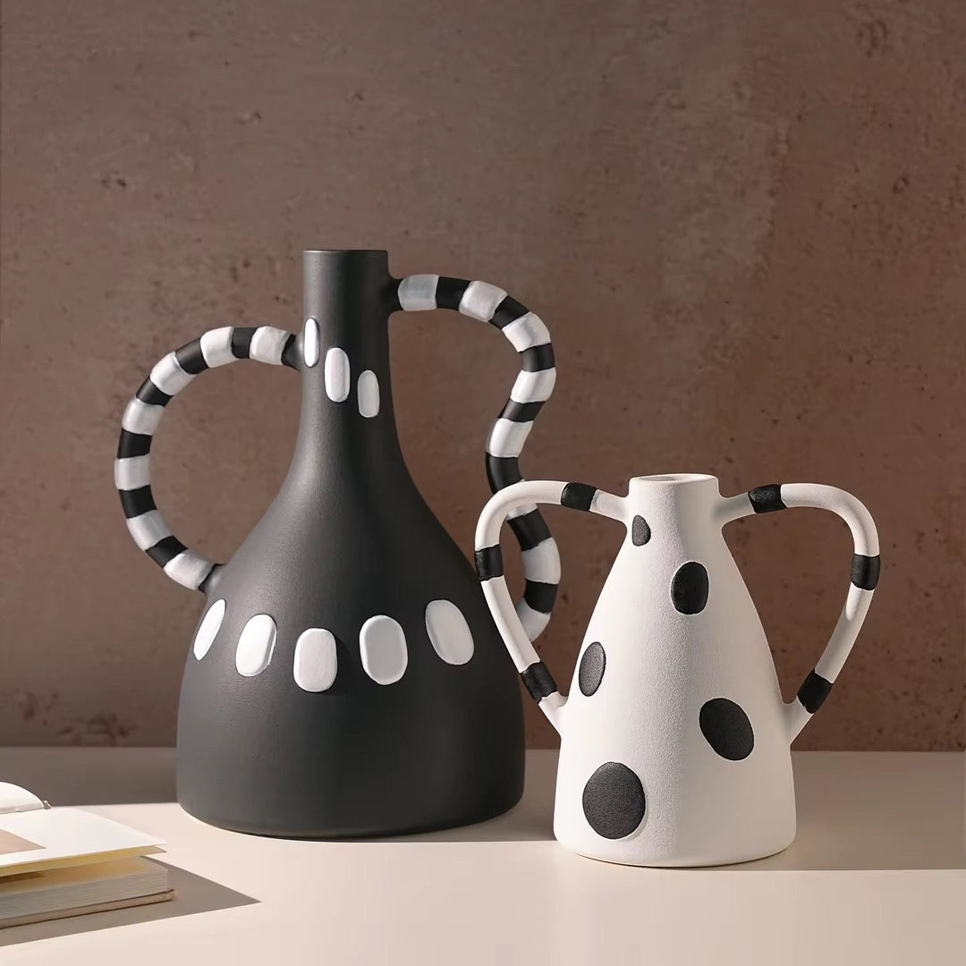 Modern Polka Dot Ceramic Art Vase