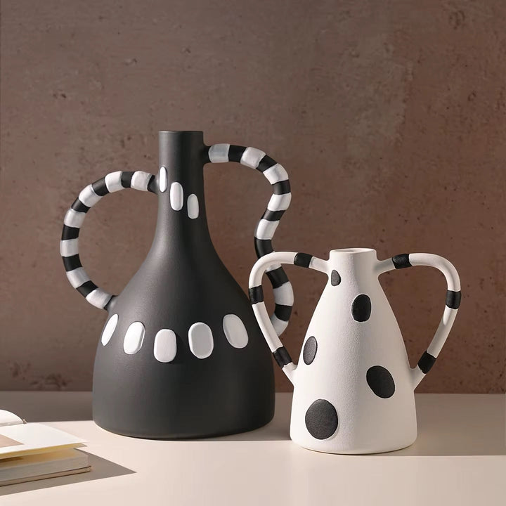 Modern Polka Dot Ceramic Art Vase