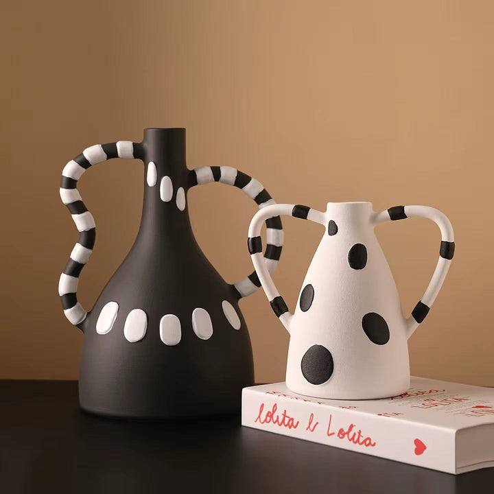Modern Polka Dot Ceramic Art Vase