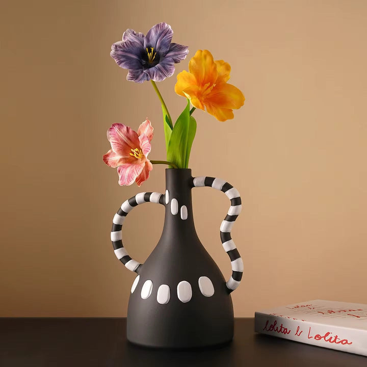 Modern Polka Dot Ceramic Art Vase