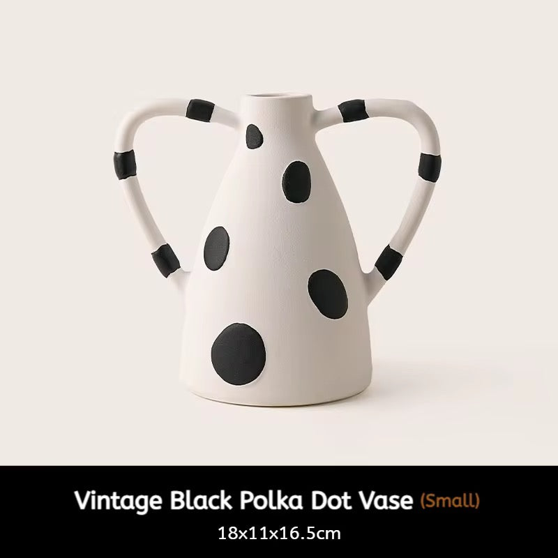 Modern Polka Dot Ceramic Art Vase
