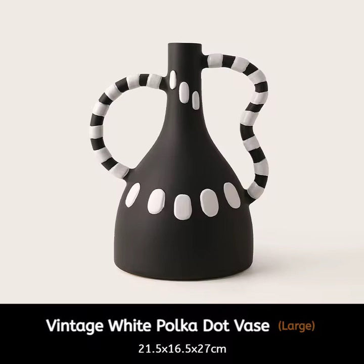 Modern Polka Dot Ceramic Art Vase