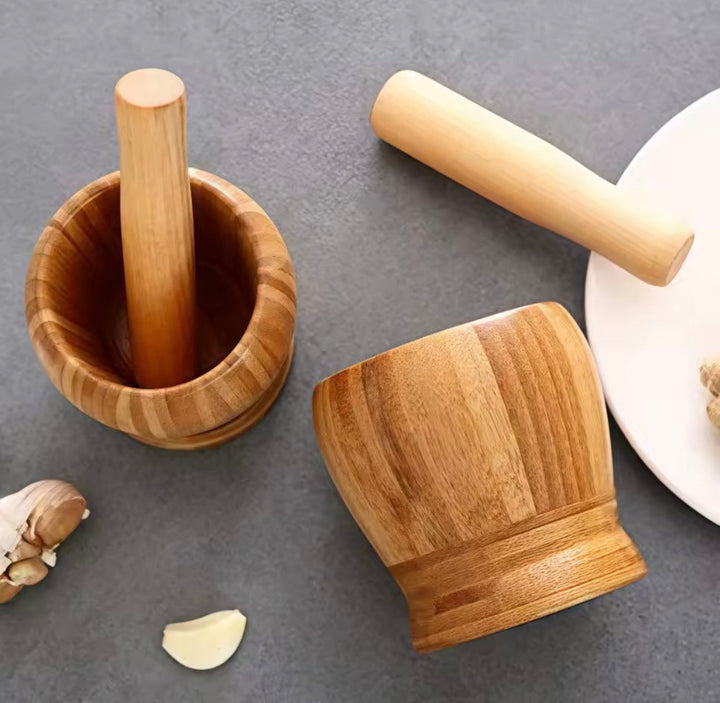 Bamboo Mortar and Pestle