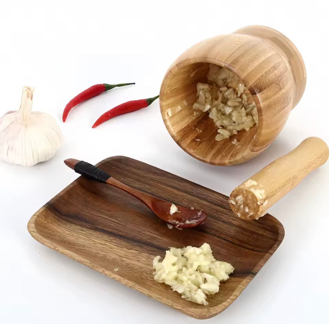 Bamboo Mortar and Pestle