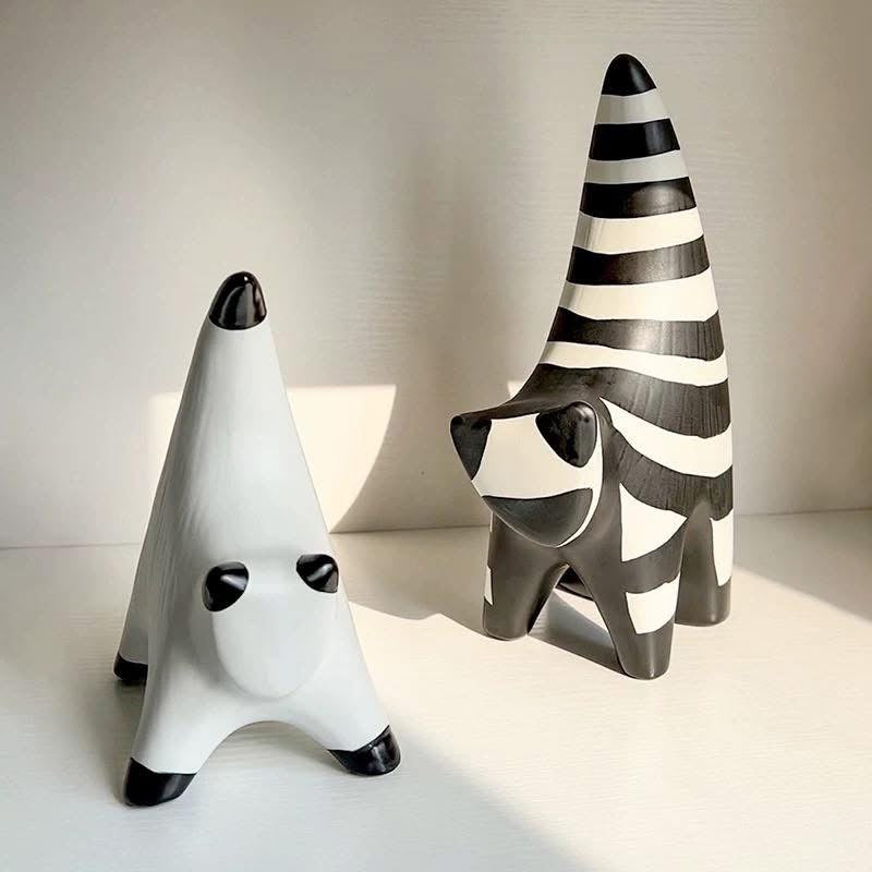 Black & White Modern Cat Figurine Set