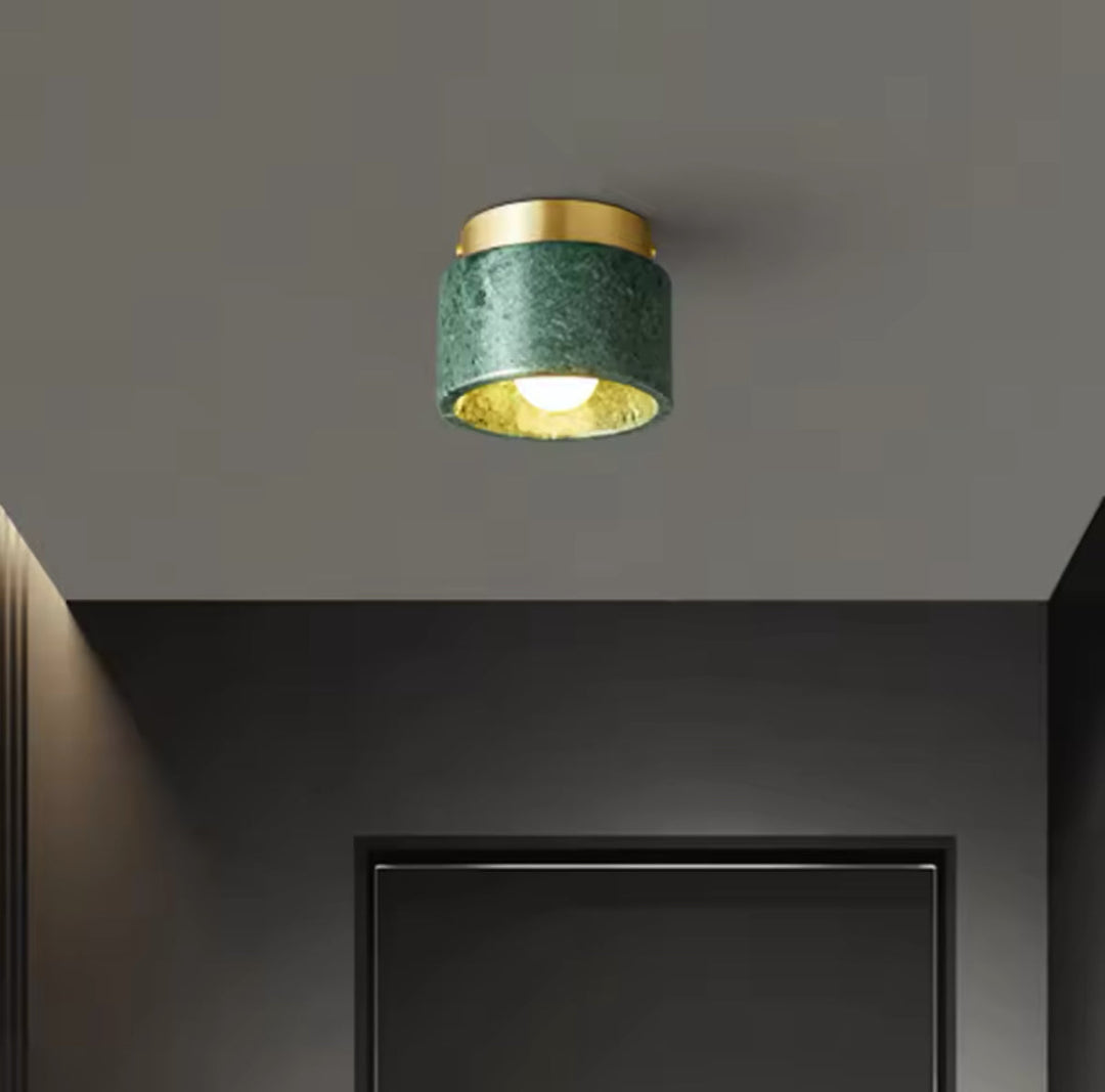 Modern Ceiling Spotlight with Marble and Gold Accents