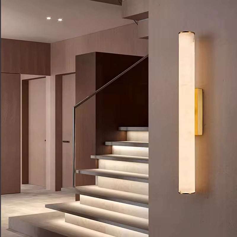 Modern Gold Marble effect Tube Wall Light