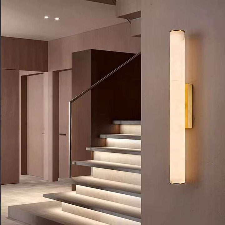 Modern Gold Marble effect Tube Wall Light