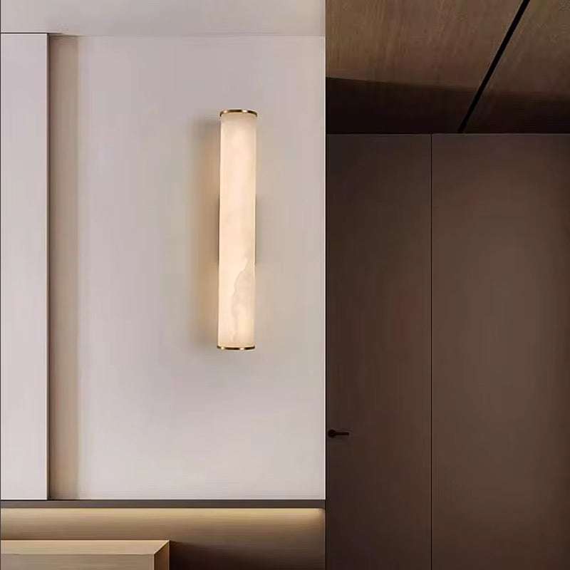 Modern Gold Marble effect Tube Wall Light