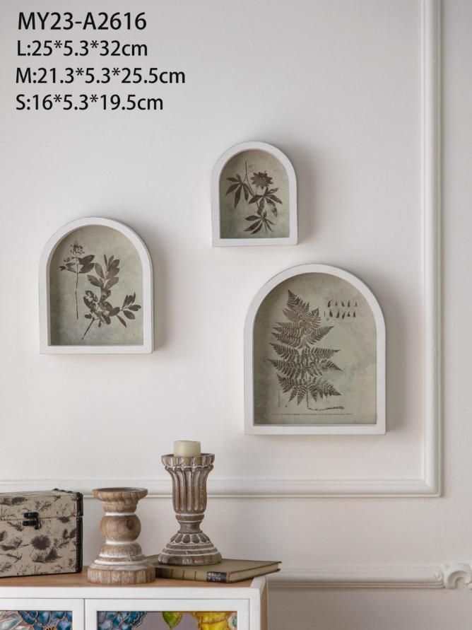 Arched Botanical Shadow Box Wall Art (Set of 3)
