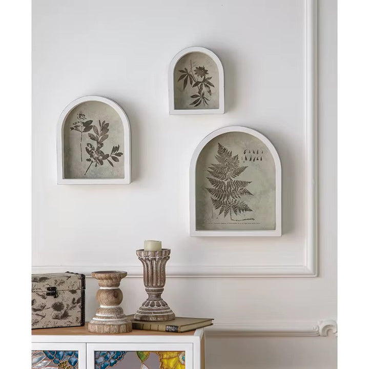 Arched Botanical Shadow Box Wall Art (Set of 3)