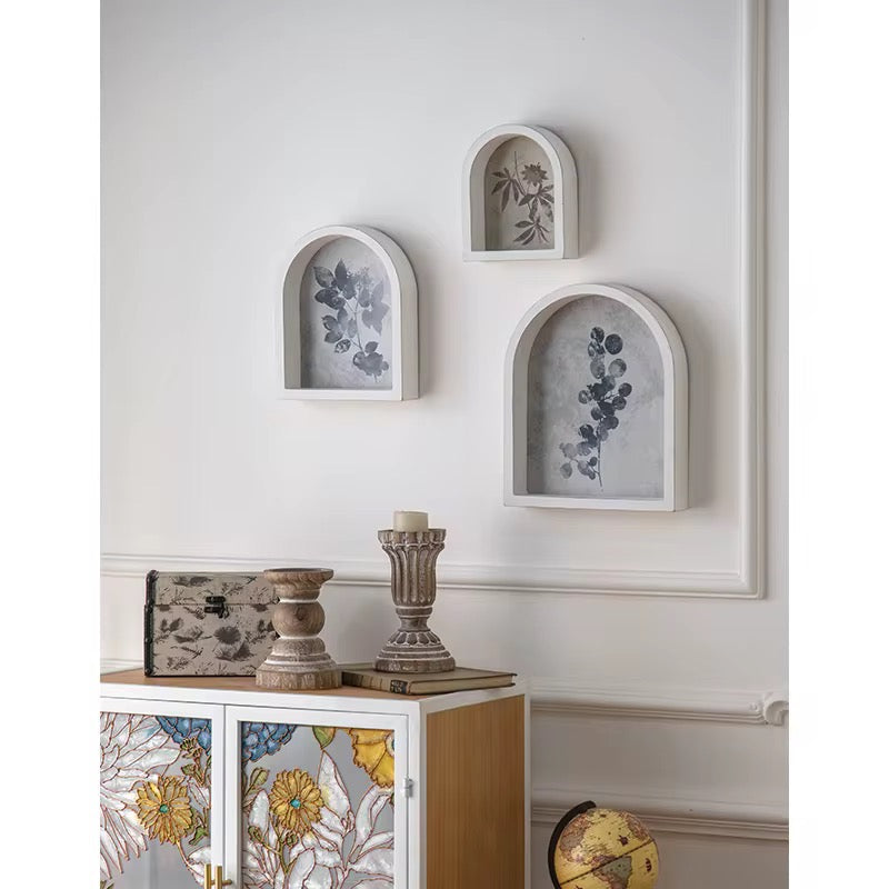Arched Botanical Shadow Box Wall Art (Set of 3)