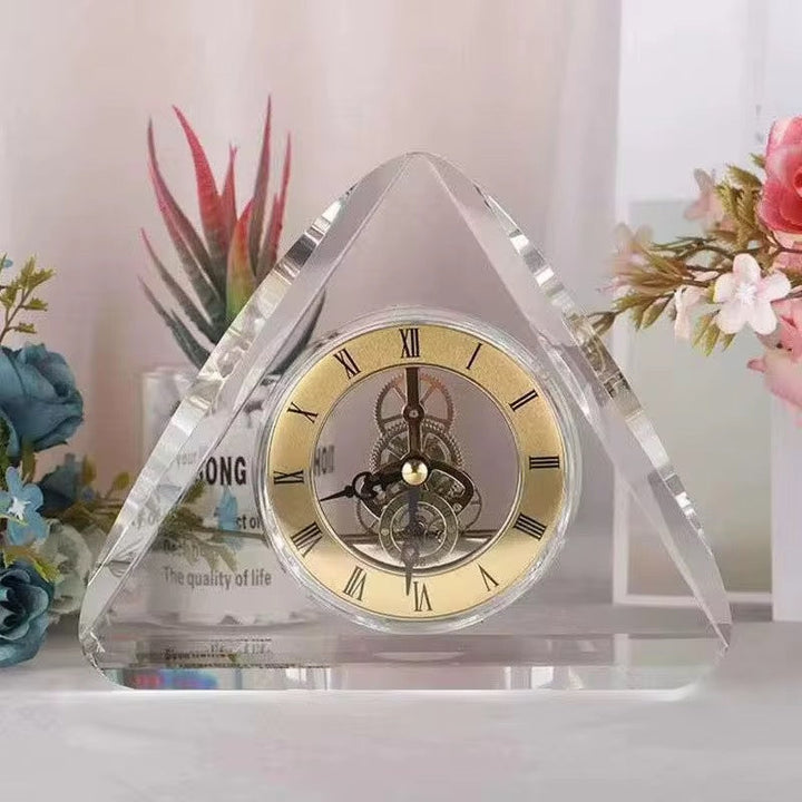 Acrylic Pyramid Skeleton Desk Clock