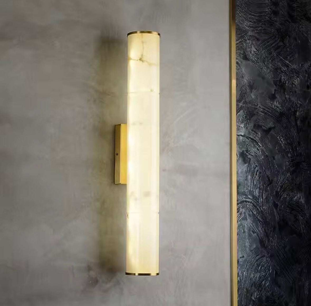 Modern Gold Marble effect Tube Wall Light