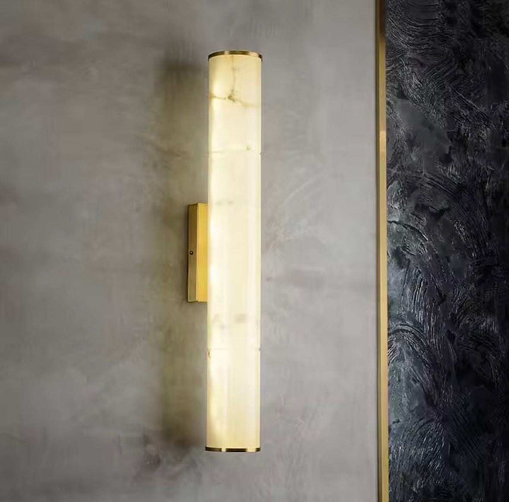 Modern Gold Marble effect Tube Wall Light