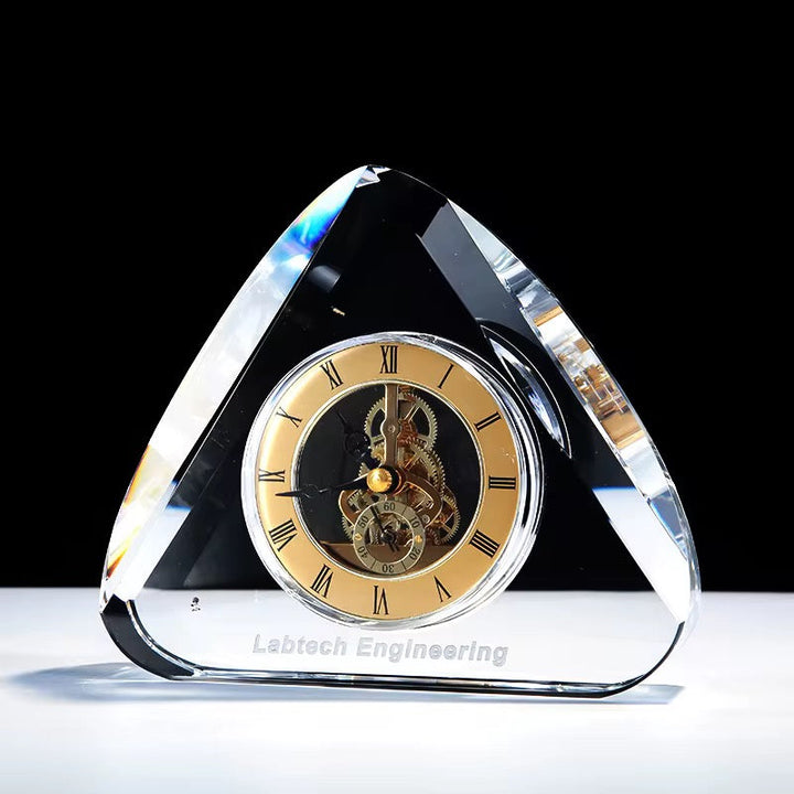 Acrylic Pyramid Skeleton Desk Clock