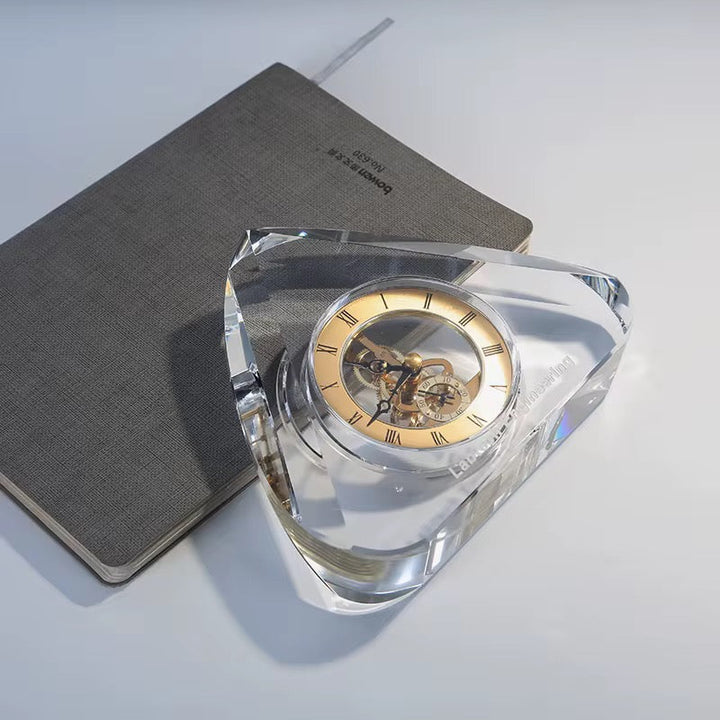 Acrylic Pyramid Skeleton Desk Clock