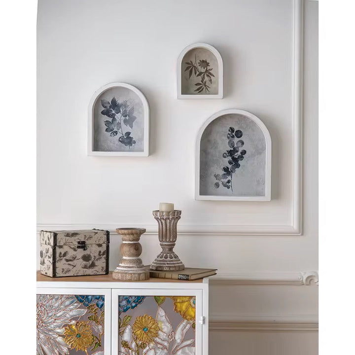 Arched Botanical Shadow Box Wall Art (Set of 3)