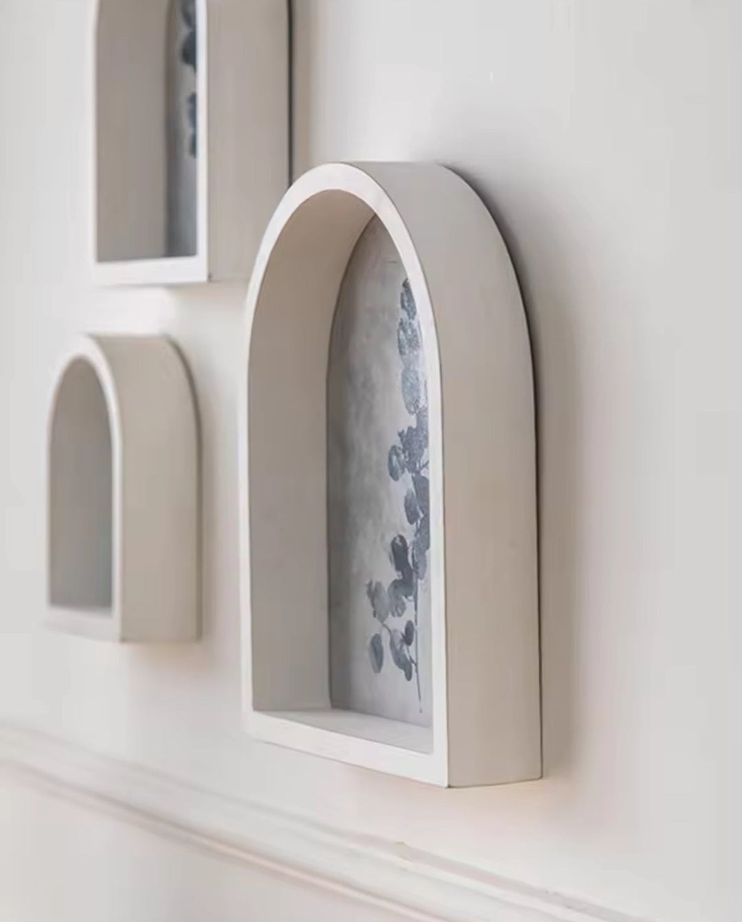 Arched Botanical Shadow Box Wall Art (Set of 3)