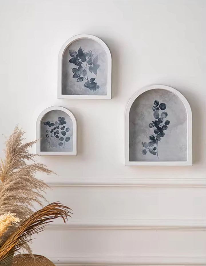Arched Botanical Shadow Box Wall Art (Set of 3)