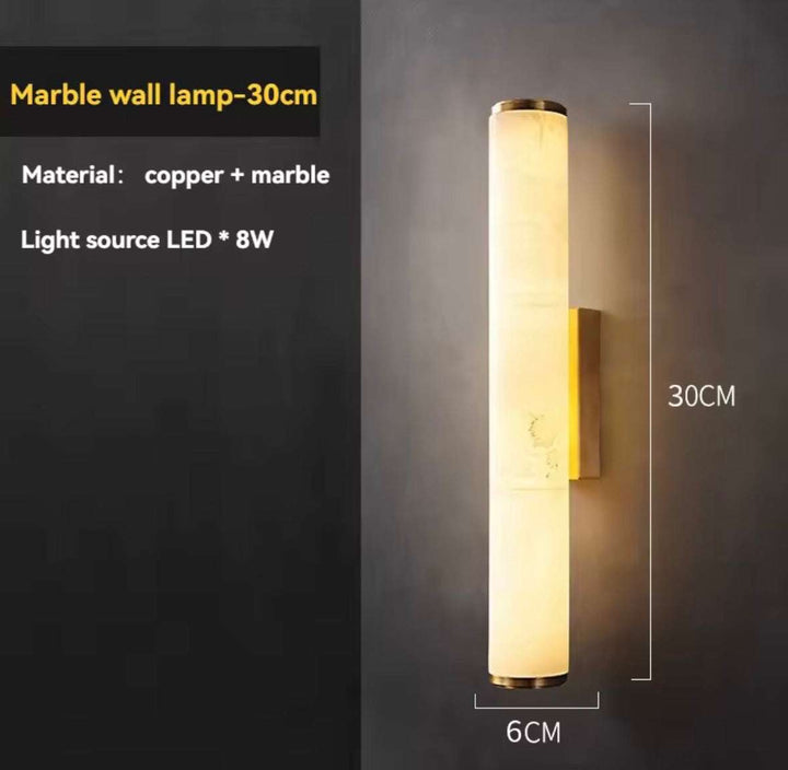 Modern Gold Marble effect Tube Wall Light