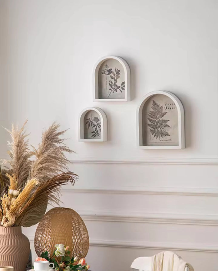 Arched Botanical Shadow Box Wall Art (Set of 3)