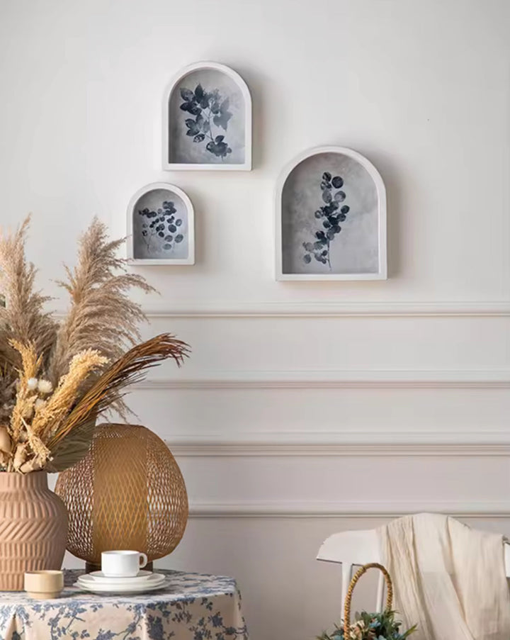 Arched Botanical Shadow Box Wall Art (Set of 3)