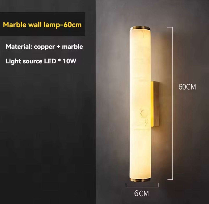 Modern Gold Marble effect Tube Wall Light