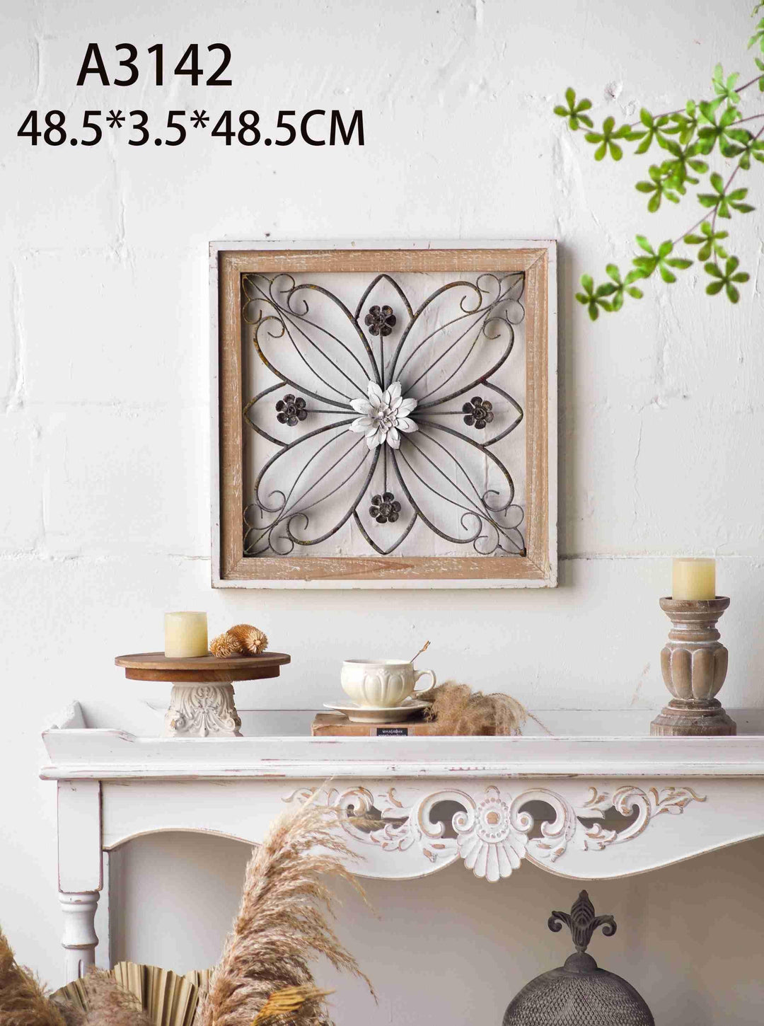 Rustic Floral Metal Wall Art