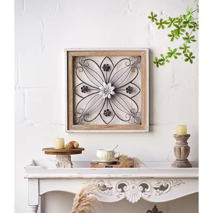 Rustic Floral Metal Wall Art