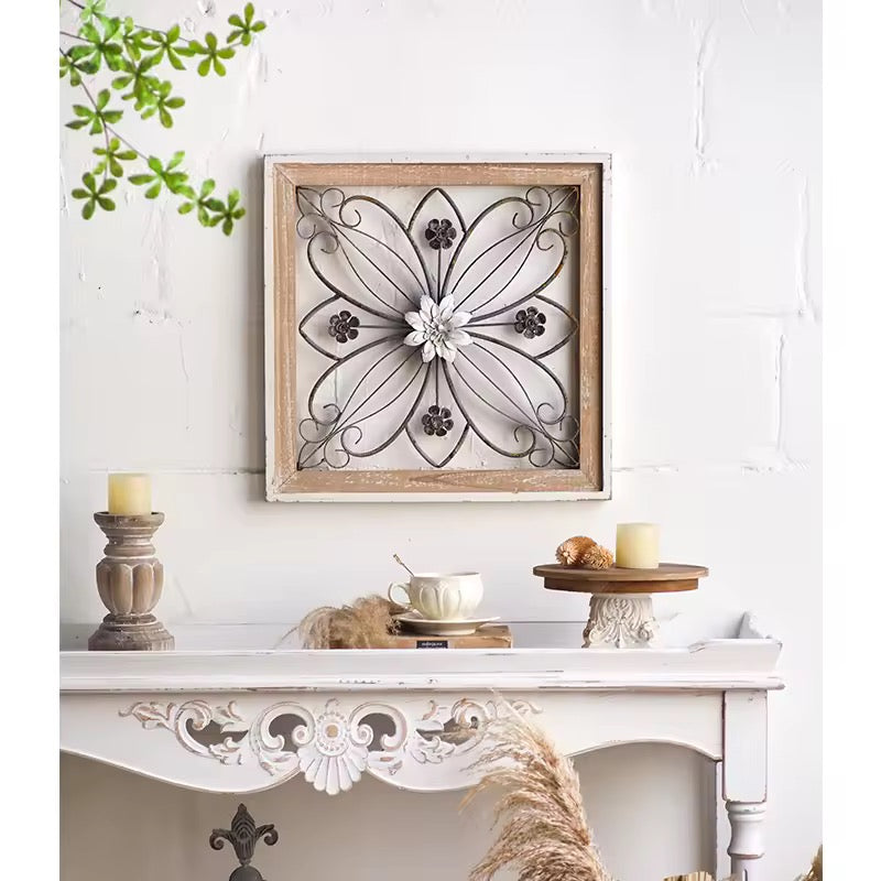 Rustic Floral Metal Wall Art