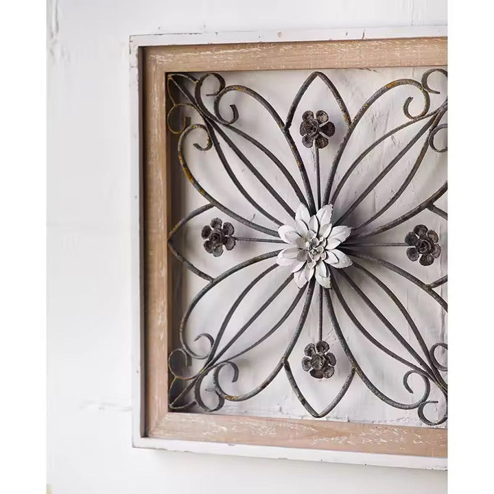 Rustic Floral Metal Wall Art