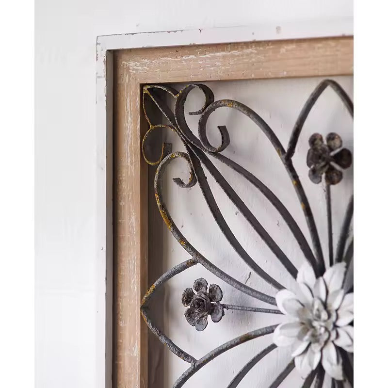 Rustic Floral Metal Wall Art