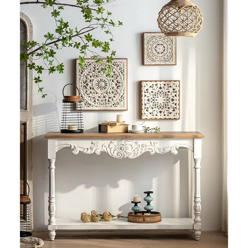 Vintage Carved Wood Wall Art Set