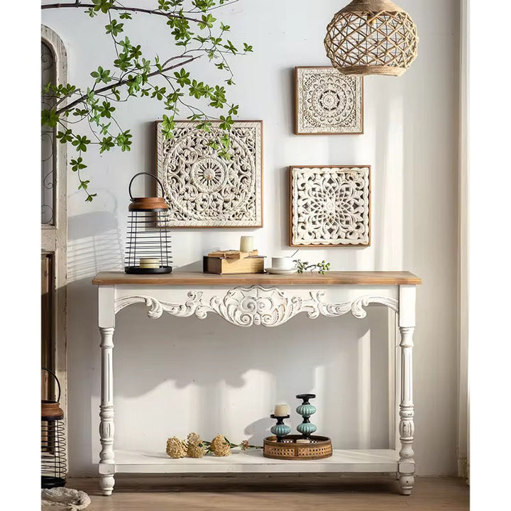 Vintage Carved Wood Wall Art Set