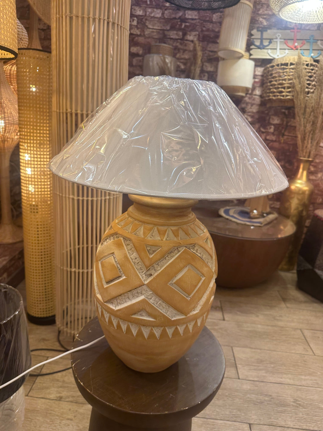 Boho Terracotta Table Lamp