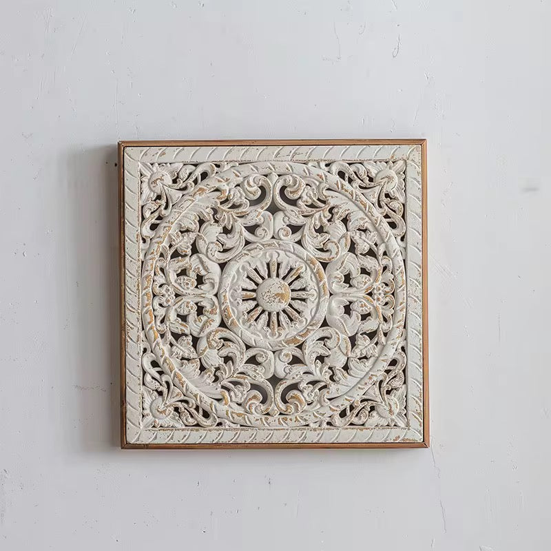 Vintage Carved Wood Wall Art Set