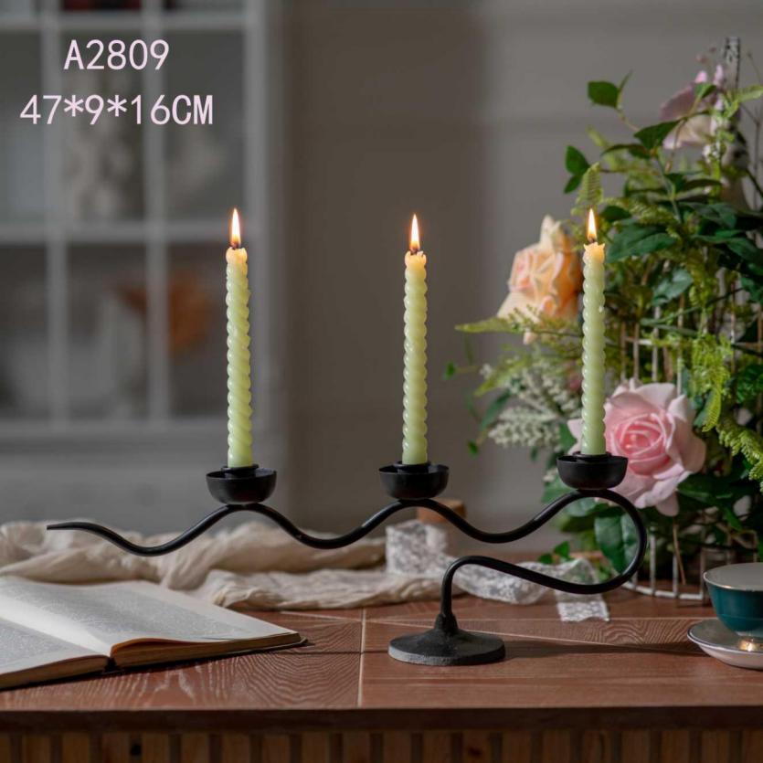 Modern Black Wave Candle Holder