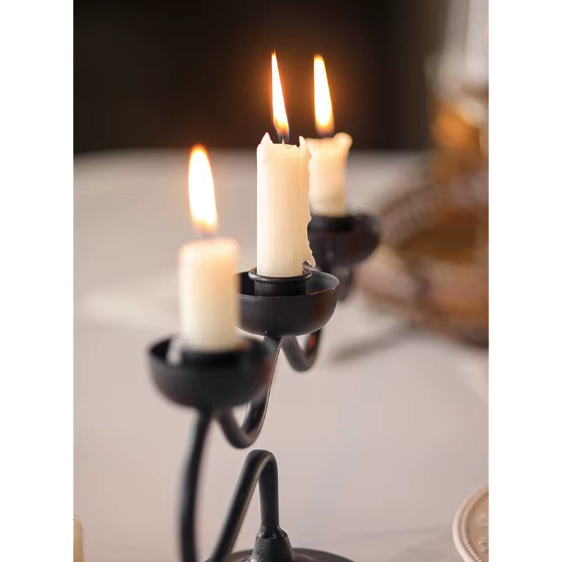 Modern Black Wave Candle Holder