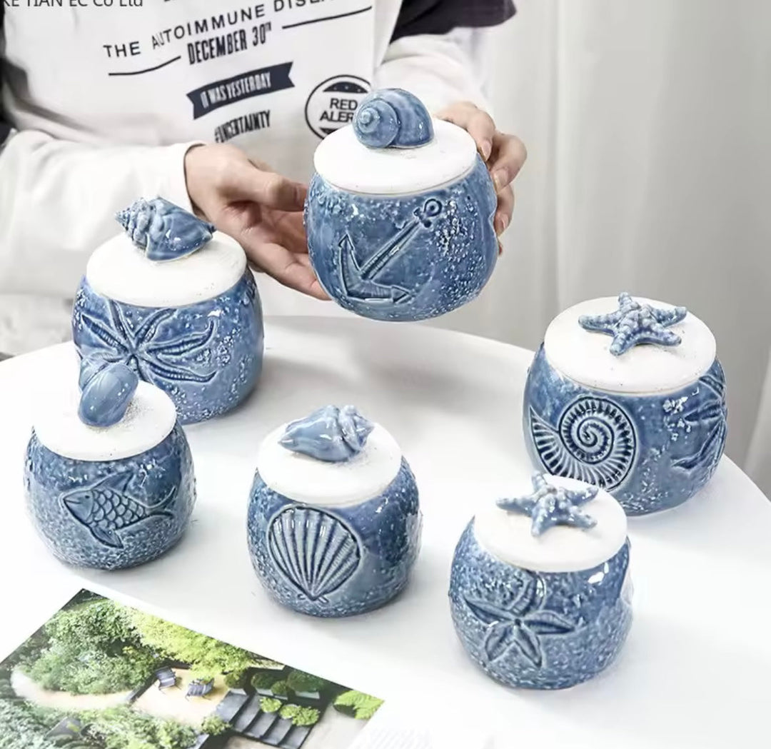 Nautical Ceramic Jar Set
