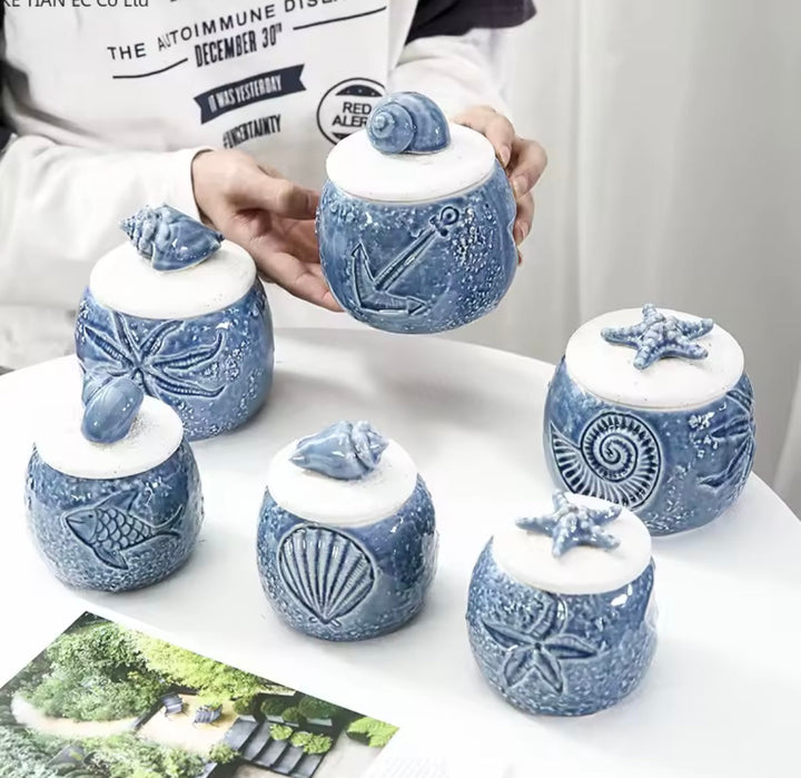 Nautical Ceramic Jar Set