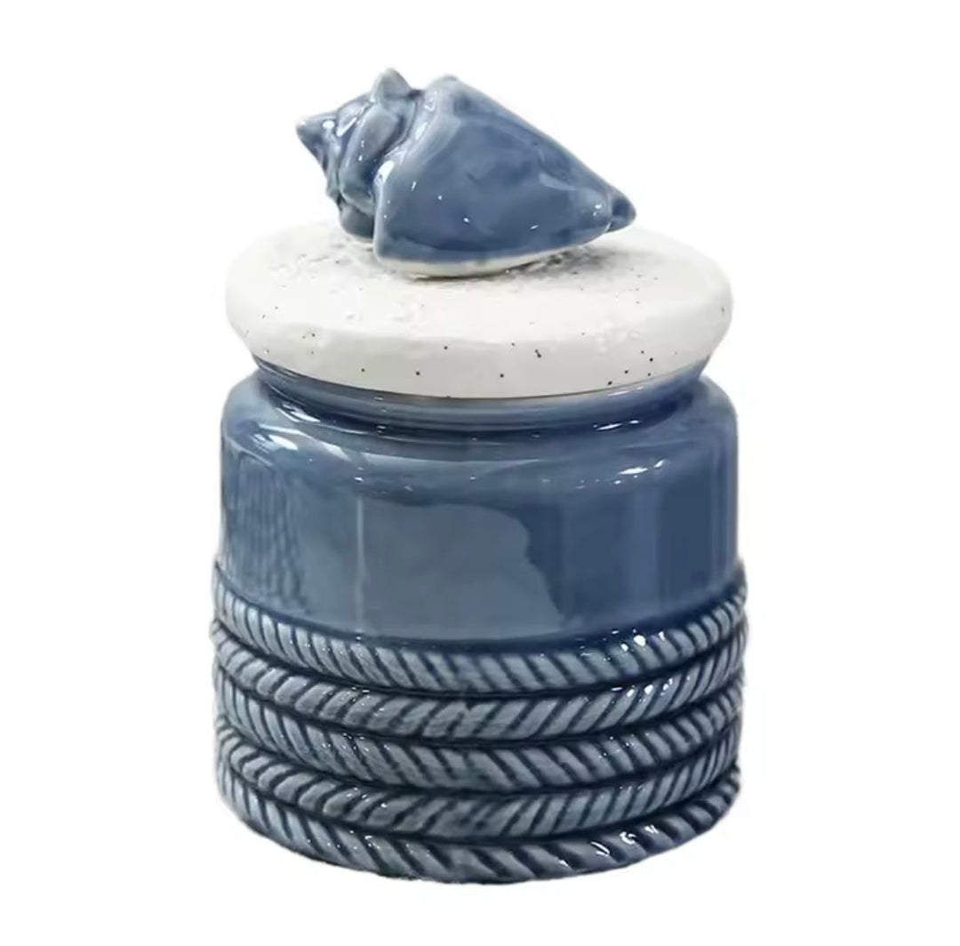 Ocean-Inspired Ceramic Jar Set of 3