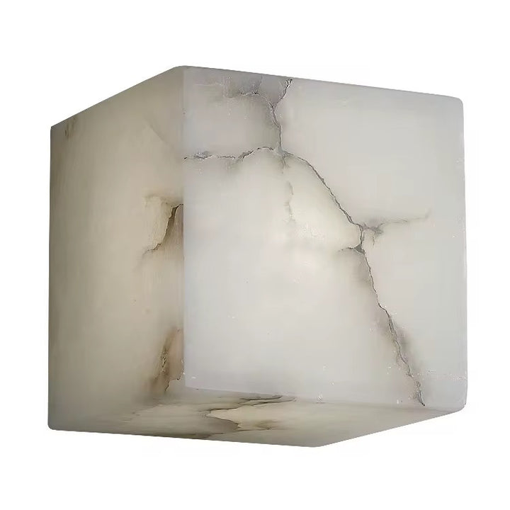 Alabaster Cube Wall Light